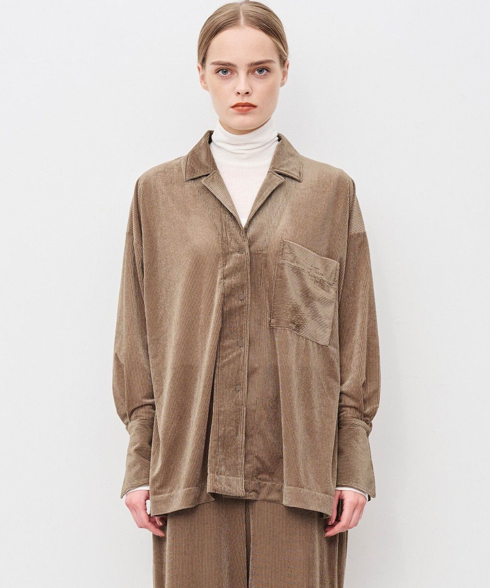 uncrave シアーベロアリブ シャツ 