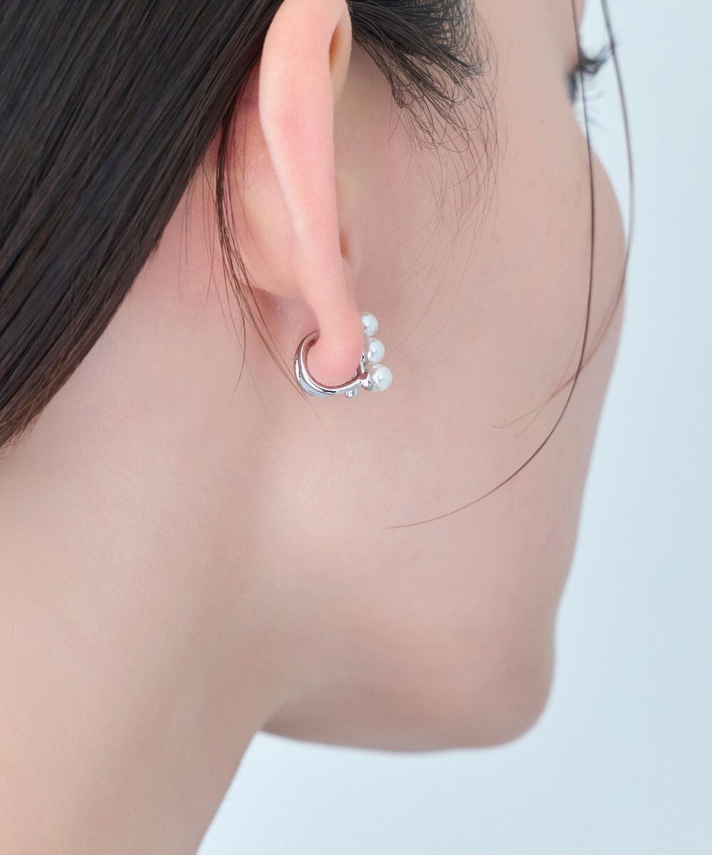 Phoebe 〈シリーズ累計販売15000点突破！〉ダブルデコレイトカフイヤリング　シルバー 