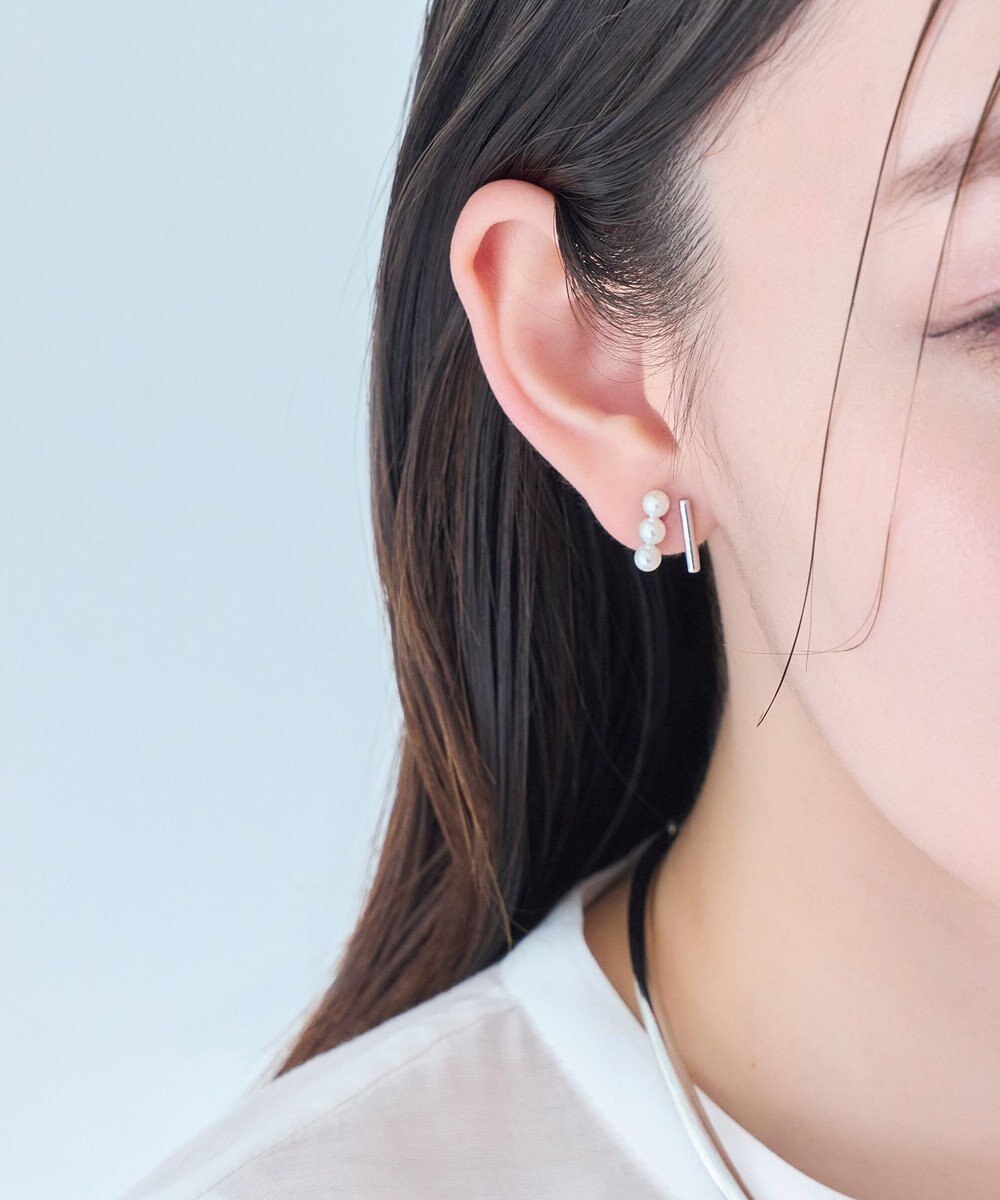 Phoebe 〈シリーズ累計販売15000点突破！〉ダブルデコレイトカフイヤリング　シルバー 