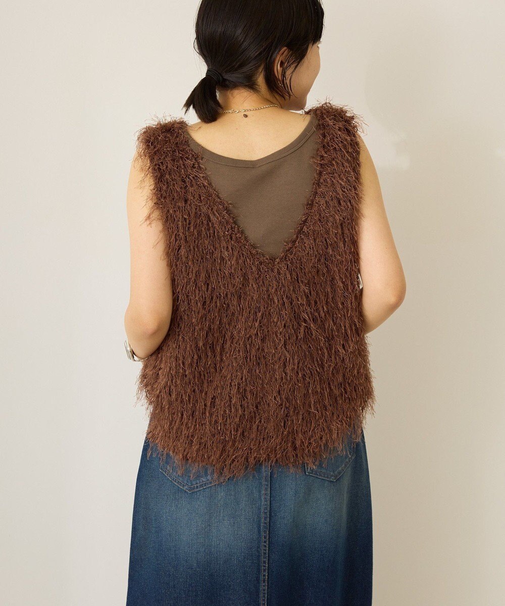 AMERICAN HOLIC 【前後2way】サイドスリットシャギーベスト 