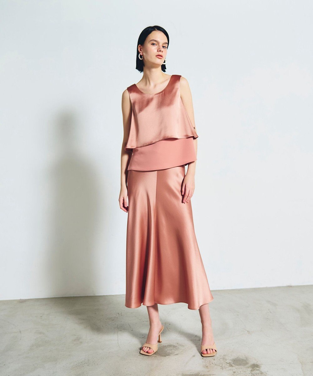 GRACE CONTINENTAL サテンバイアスロングスカート 