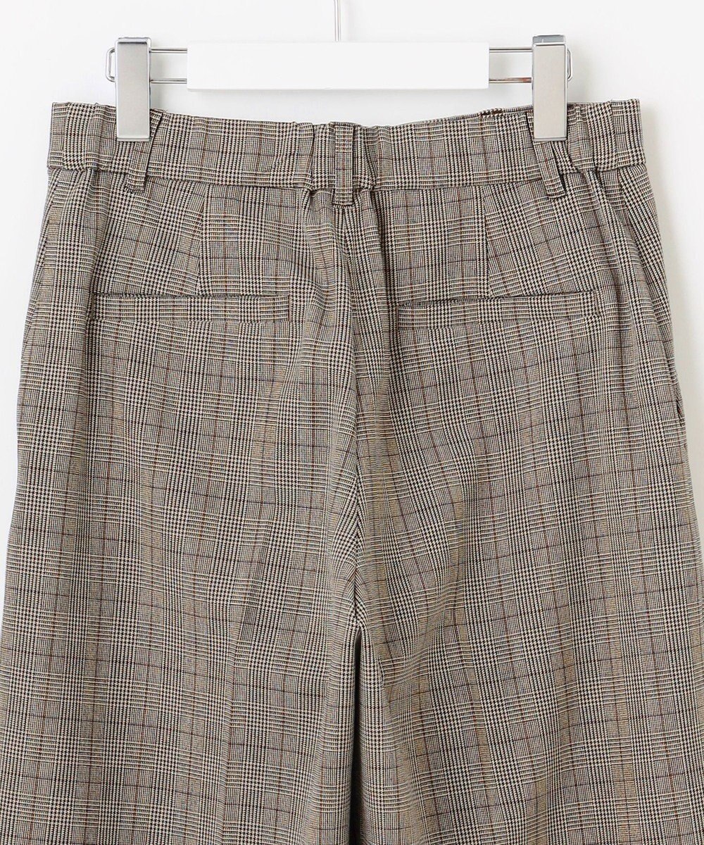 自由区 【撥水加工・洗える】TRギャバ裏起毛チェック柄ワイド パンツ 