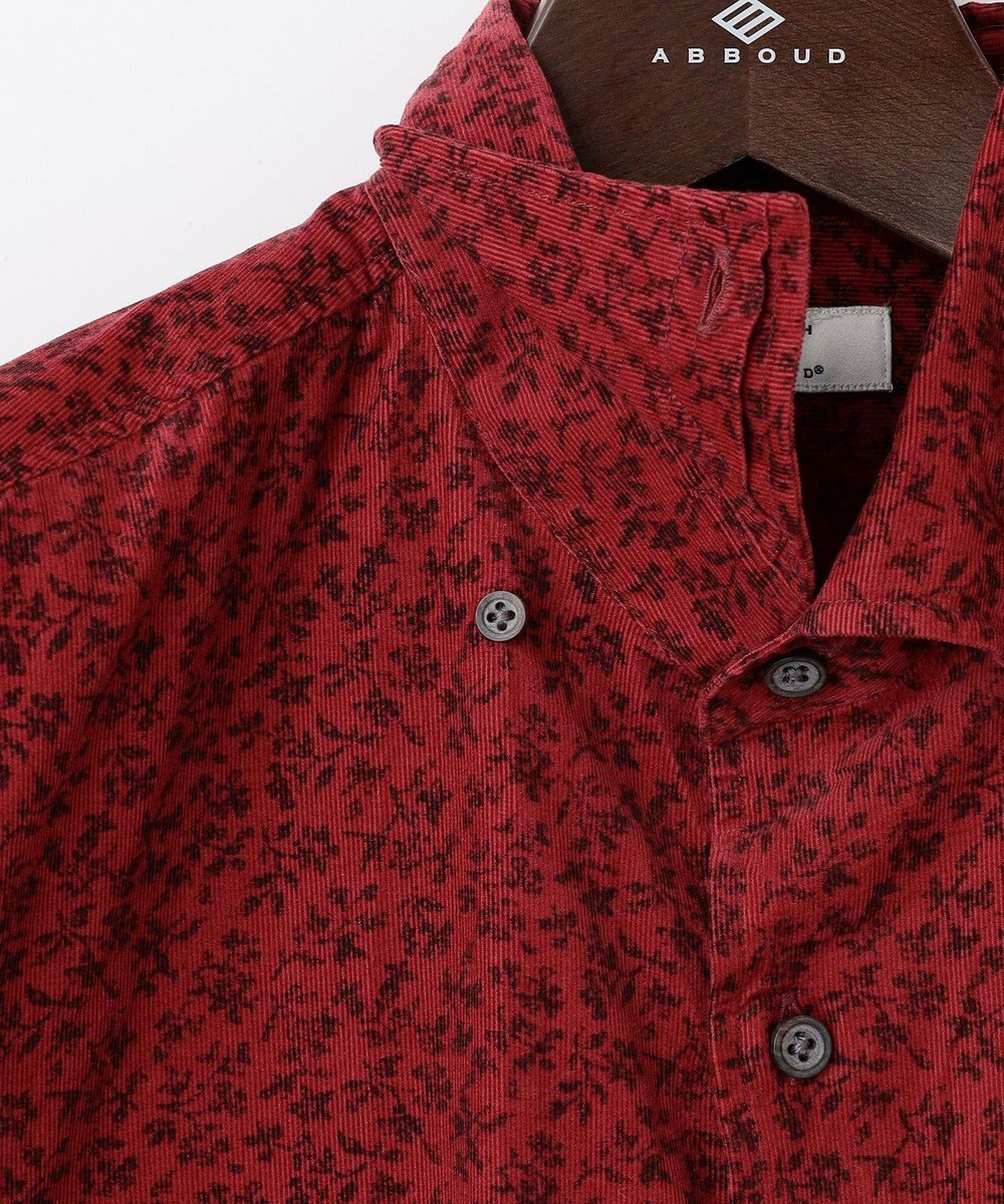 JOSEPH ABBOUD 【キングサイズ・ソフトな着心地/I単品羽織にも】 コーデュロイフラワープリント シャツ 