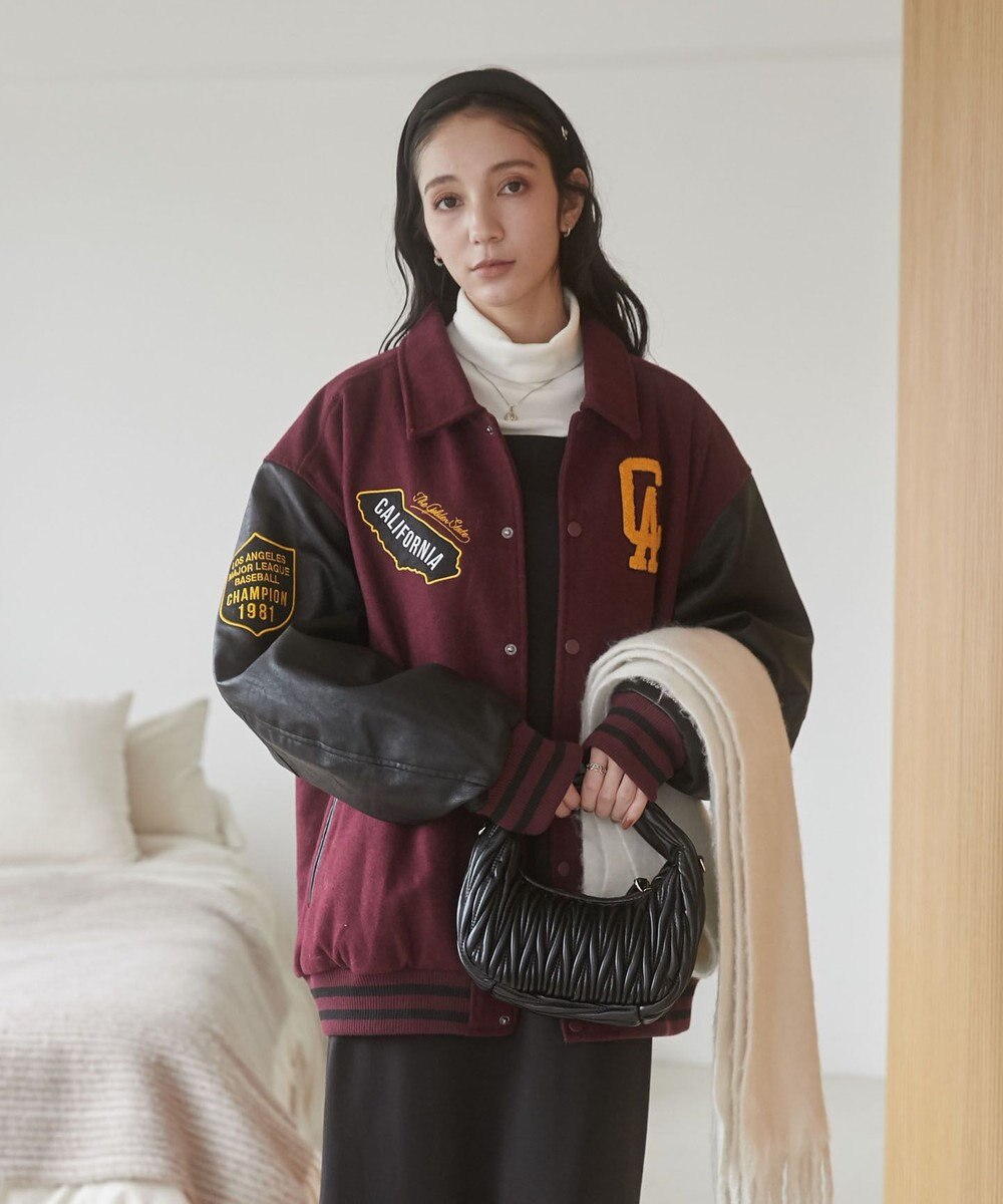 WEGO 【ユニセックス着用ITEM/SMLサイズ展開】メルトンワッペンスタジャン 