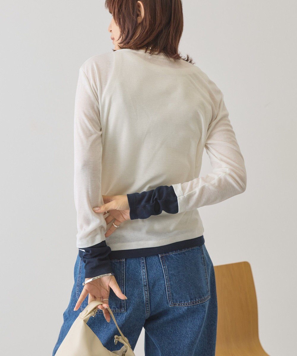 AMERICAN HOLIC 配色シアーレイヤードプルオーバー 