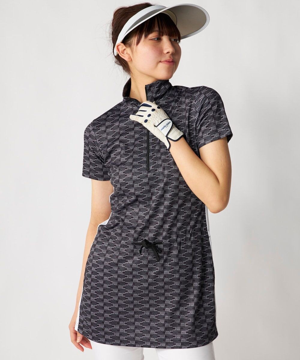 FILA GOLF／marie claire 【Marie claire sports】ロゴ柄ハーフジップチュニック 