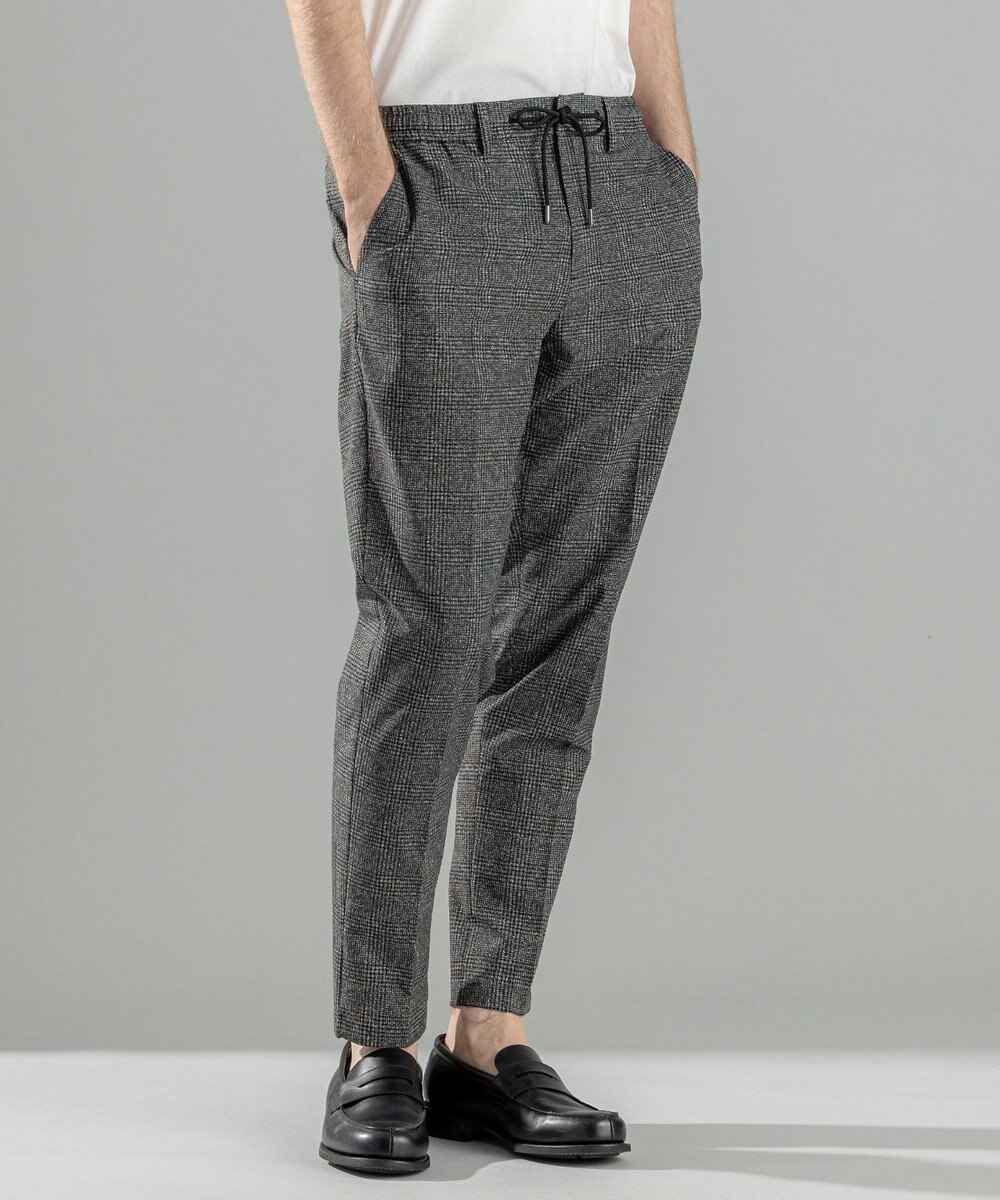 JOSEPH HOMME 新型・新柄【洗える/ストレッチ/シワになりにくい/セットアップ対応可】クールドッツストレッチ ドロスト付テーパードパンツ / PEGG CONVERTIBLE 