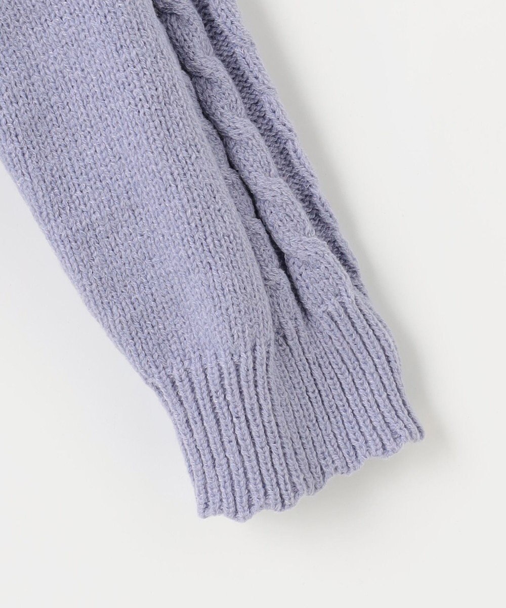 ANY KIDS 肩フリルハートケーブルニット 