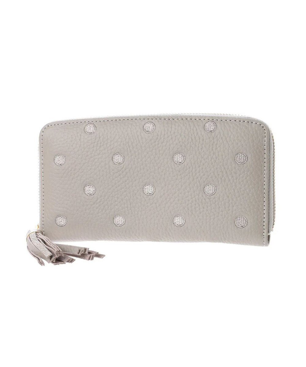 UNBILLION ペルケ perche / 牛革ドット刺繍ラウンド長財布 