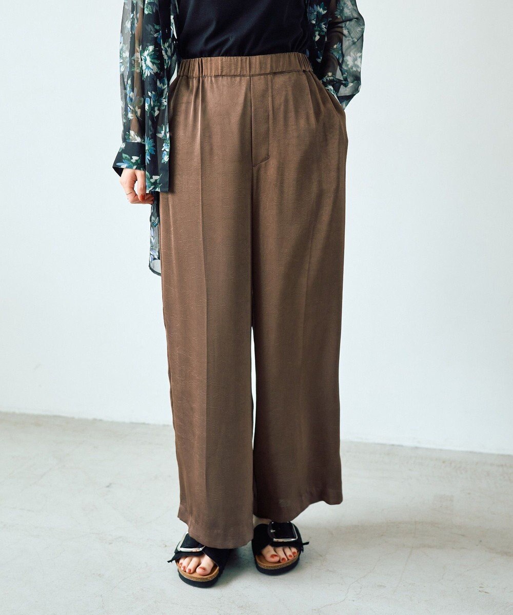 YECCA VECCA ヴィンテージサテンストレートパンツ 