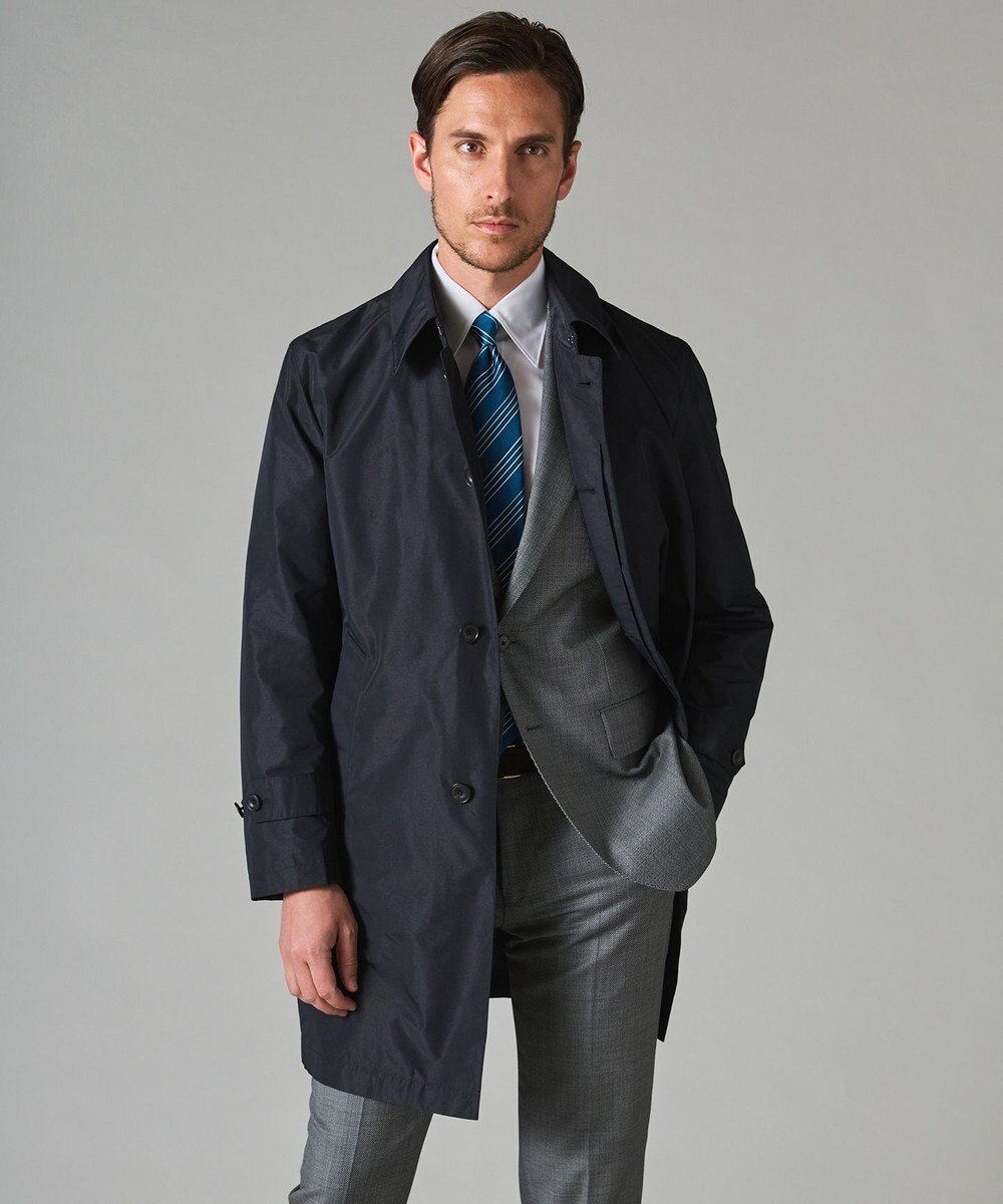 GOTAIRIKU メランジシャンブレー ステンカラーコート 