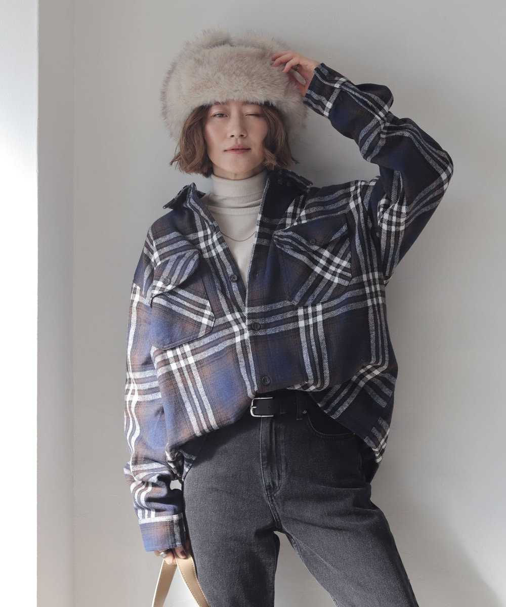 WEGO 【2025年秋冬新作/ユニセックス着用ITEM/SMLサイズ展開】ヘビーネルチェックシャツ（LS） 