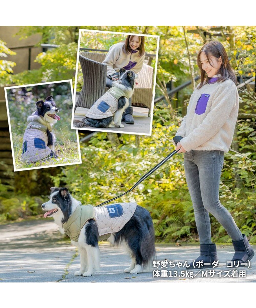 PET PARADISE LEE 綿入ベスト モノグラム 《カーキー》 中型犬 大型犬 