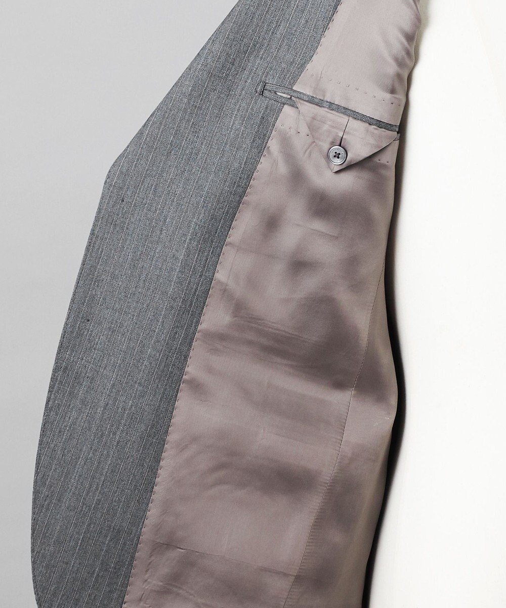 GOTAIRIKU 【御幸毛織】ドライスピナーツイルストレッチスーツ_グレーストライプ 