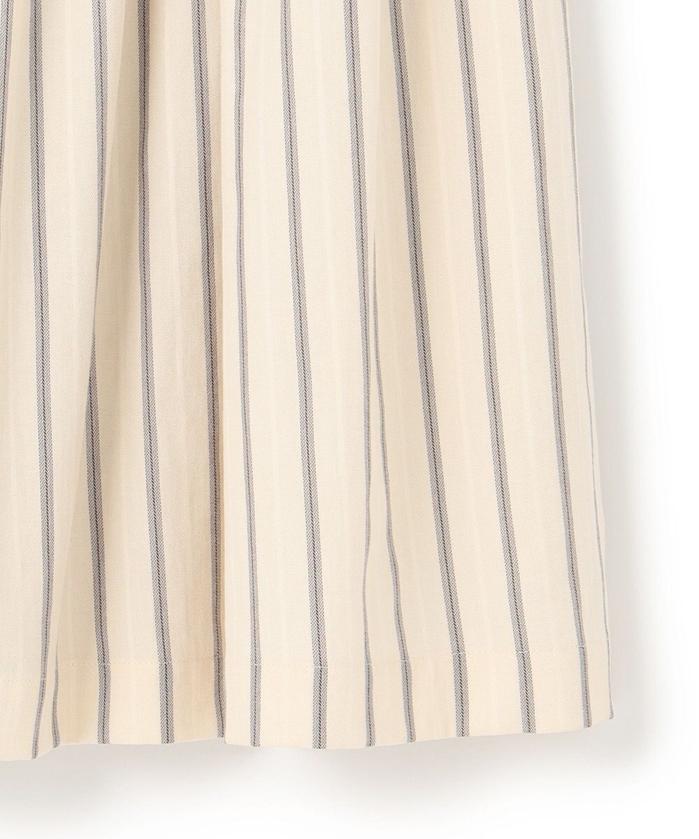 23区 【SLOW/洗える】コットンナイロンストライプ タックフレア スカート 