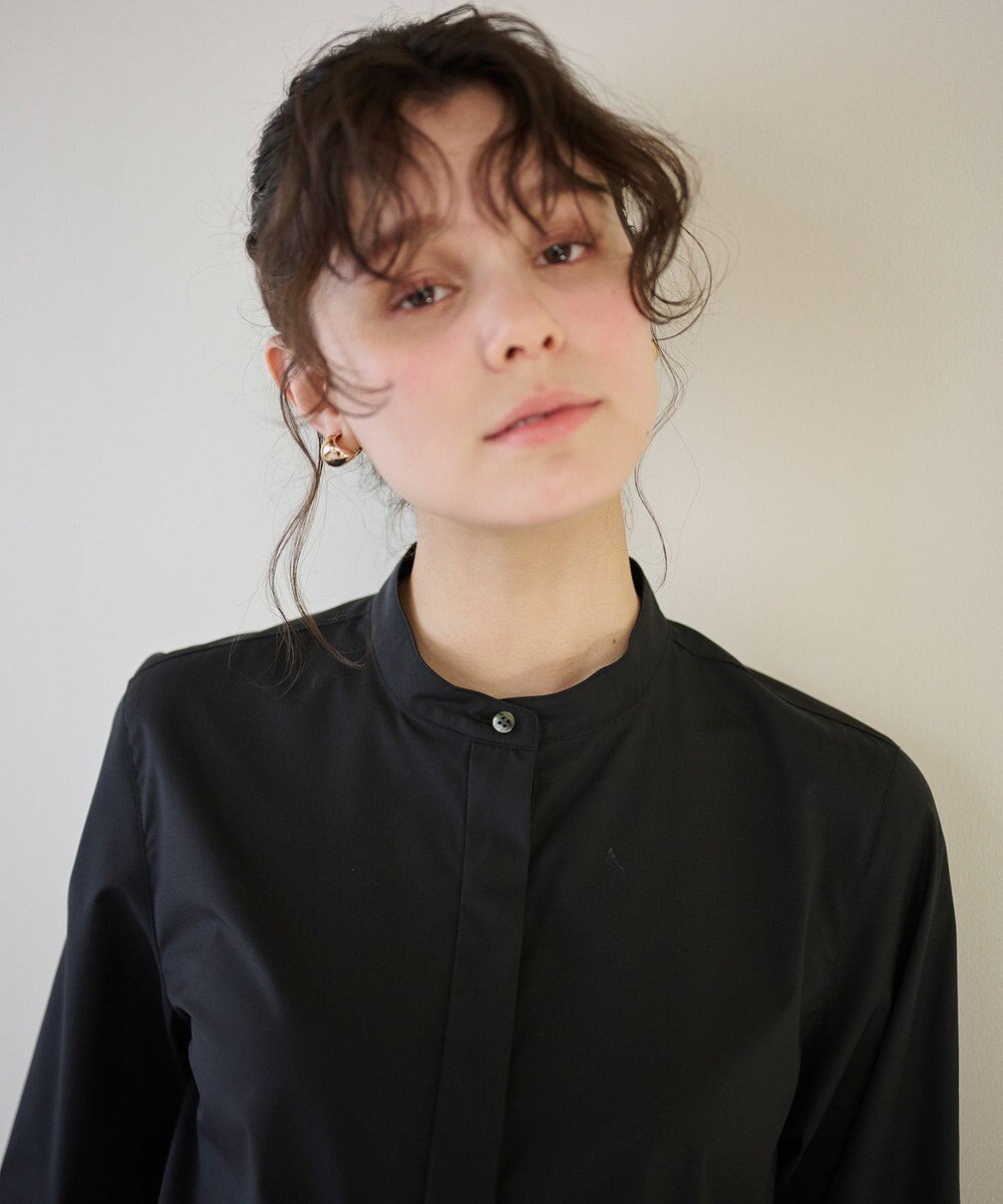 #Newans 【シワになりにくい/洗濯機可能】ダブルフリルヘムシャツ 