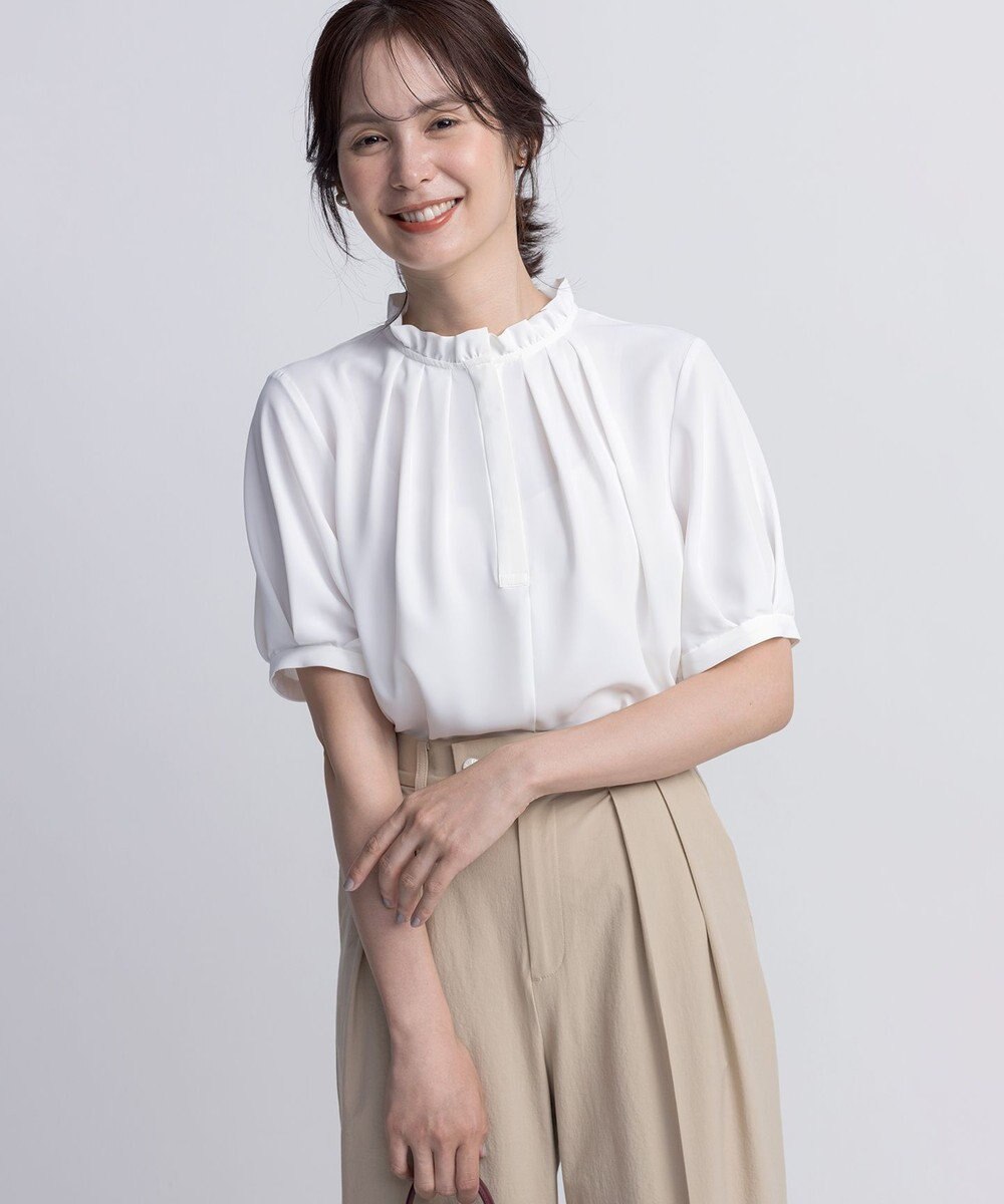 組曲 ライトデシンフリル襟 ブラウス 