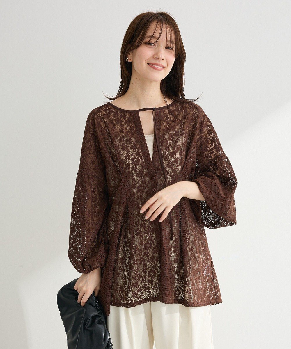 Green Parks メッシュレースタック入りプルオーバー 