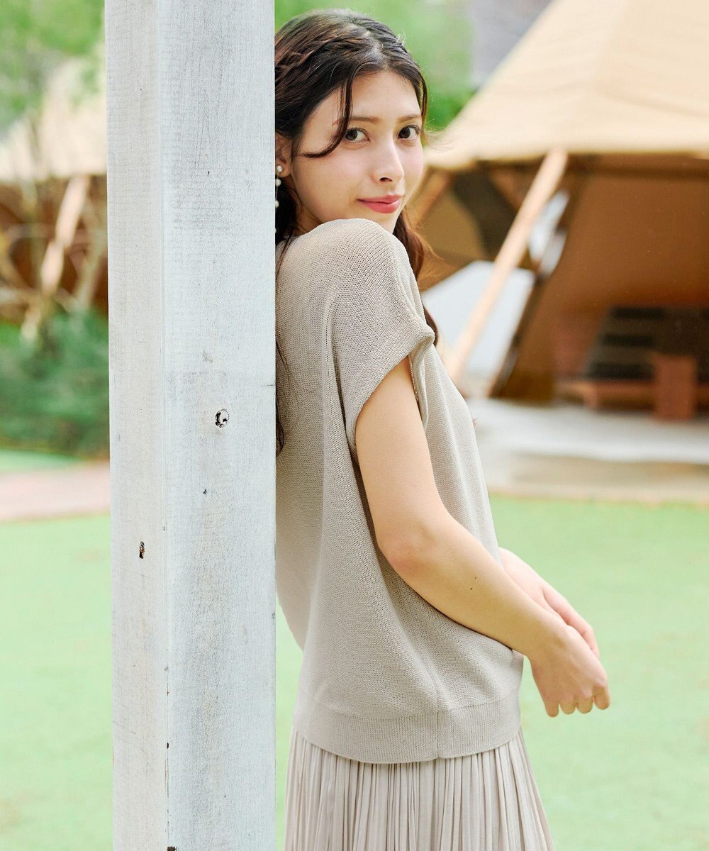 Tiaclasse 【洗える】リネンタッチカーディガン 