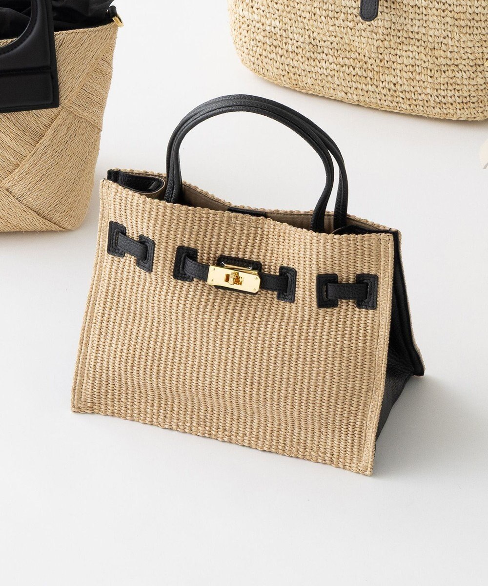 23区 【先行予約】VIOLAd'ORO イタリアンラフィアシート ベルトデザイン 2WAYトートバッグ 