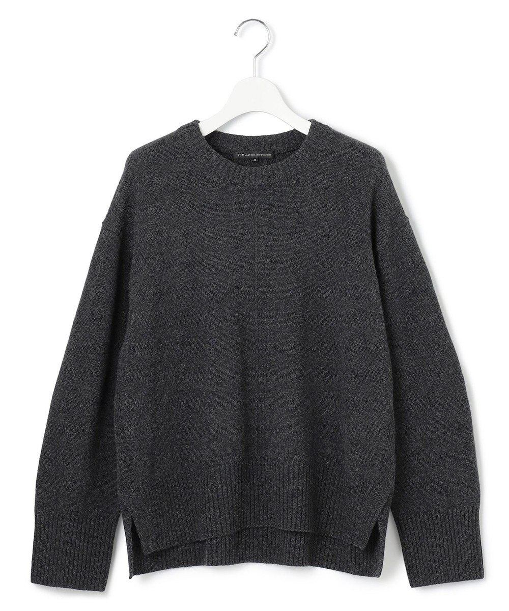 23区 【洗える】カシミヤブレンド クルーネック ニット 