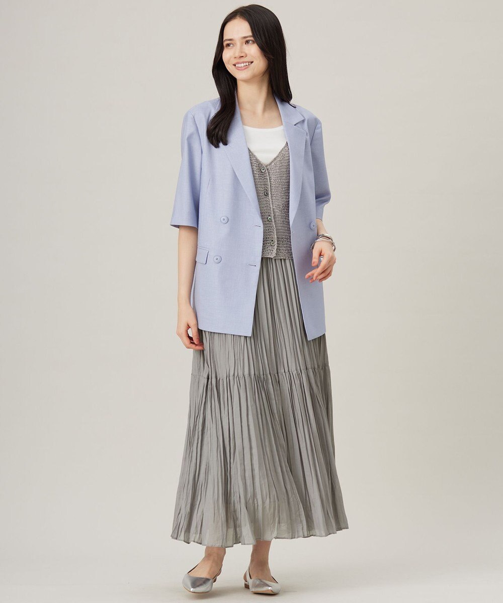 自由区 クロッシェライクニット ジレ 