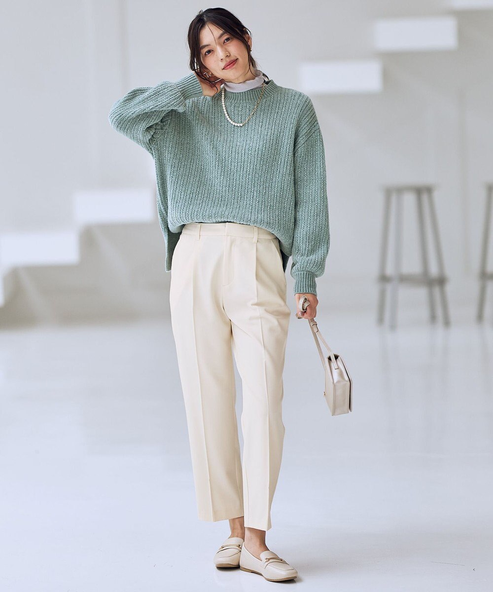 ANY L 【裏起毛/ウエストゴム】ウォームテーパードパンツ 