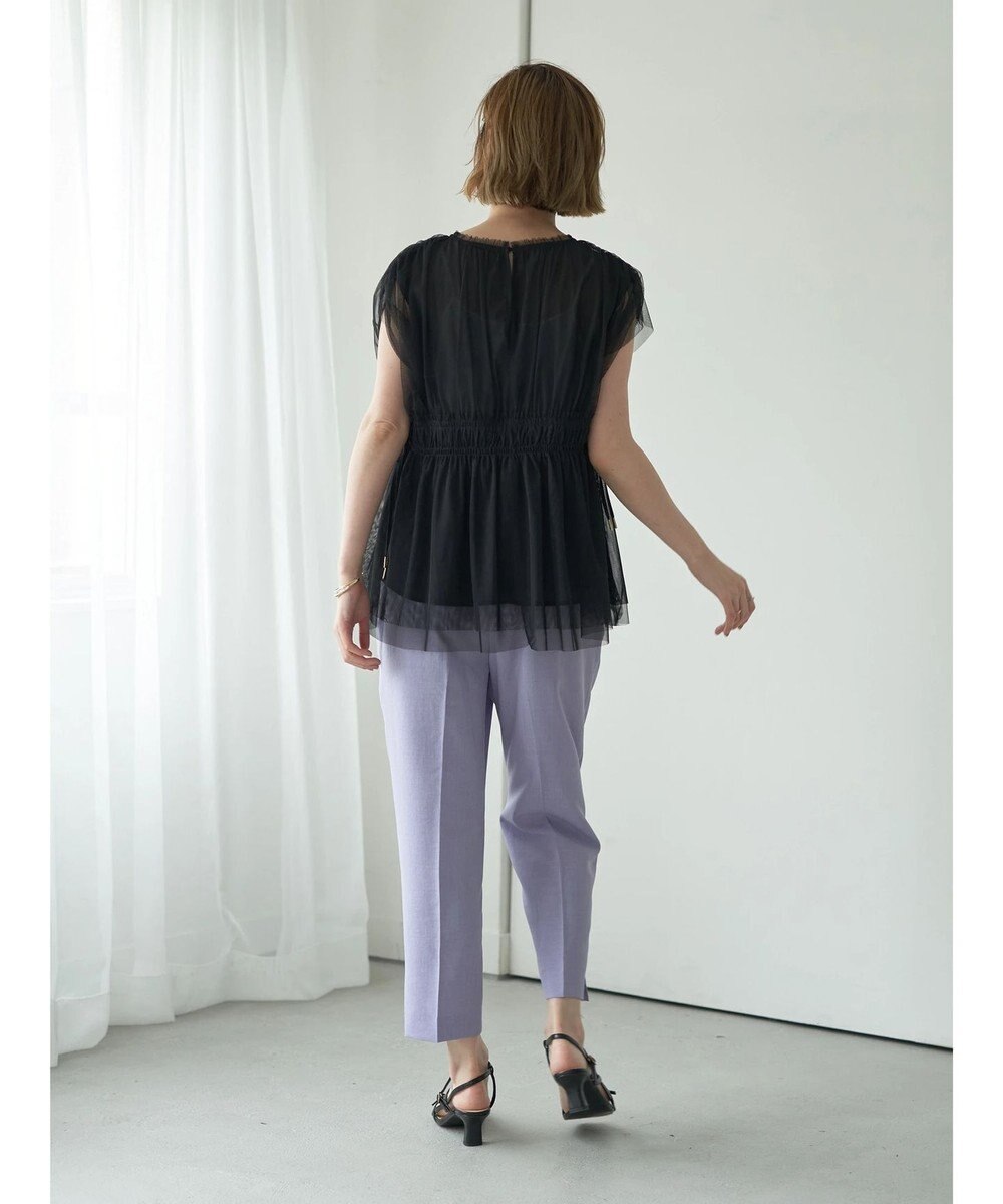 YECCA VECCA チュールギャザーブラウス 