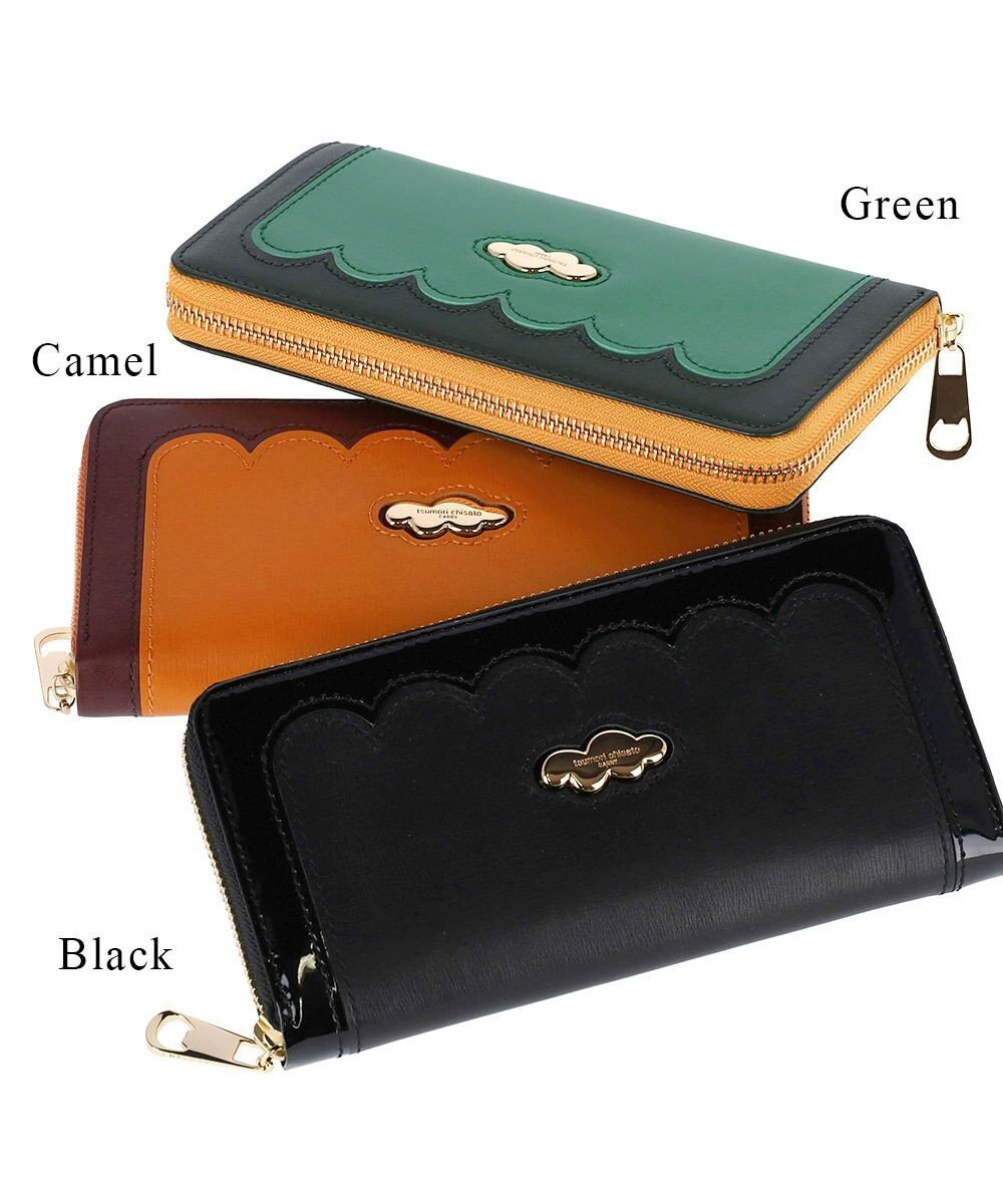 tsumori chisato CARRY スカラップコンビ ラウンドファスナー長財布 