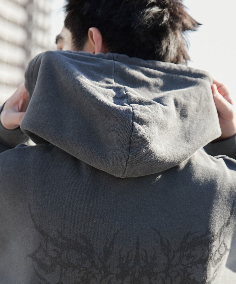 WEGO 【ユニセックス着用ITEM】ピグメントグラフィックプルパーカー 