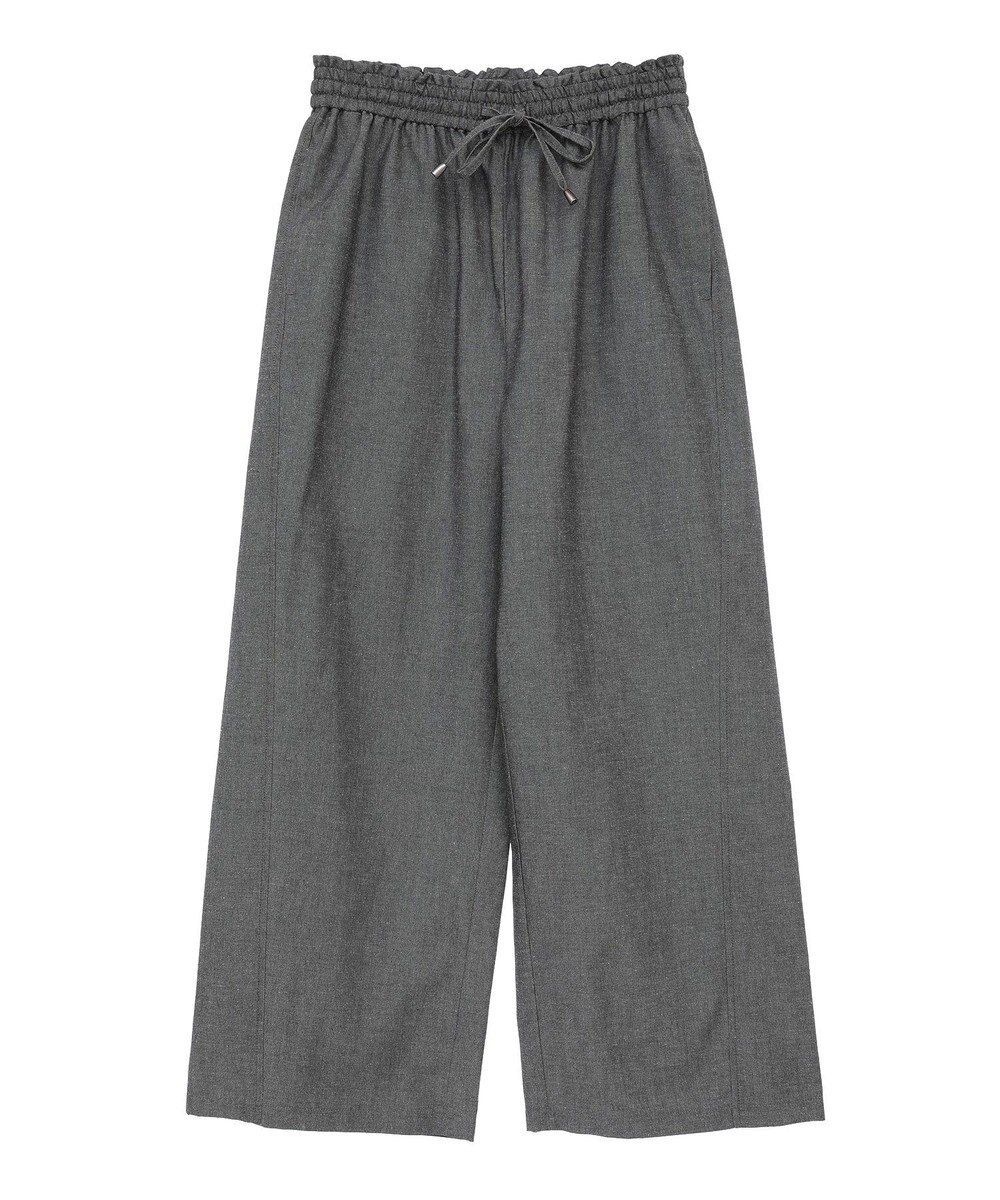 Green Parks 綿麻混イージーワイドパンツ 
