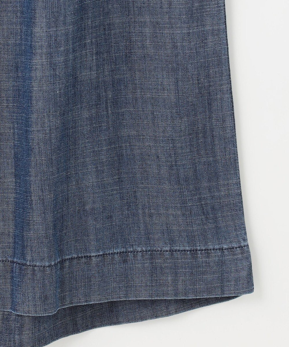 自由区 【洗える・XSサイズあり】テンセルリネンデニムワイド パンツ 