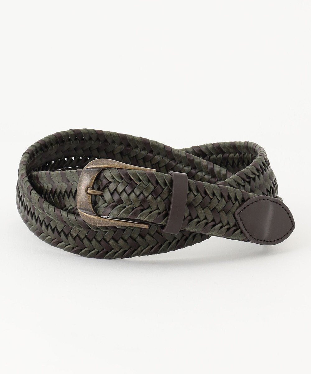 JOSEPH ABBOUD 【伸びる/日本製】レザーメッシュ ベルト 