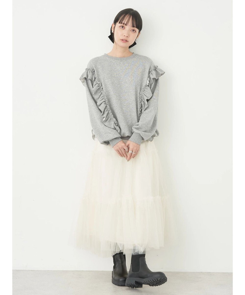 earth music&ecology フリルスウェットプルオーバー 