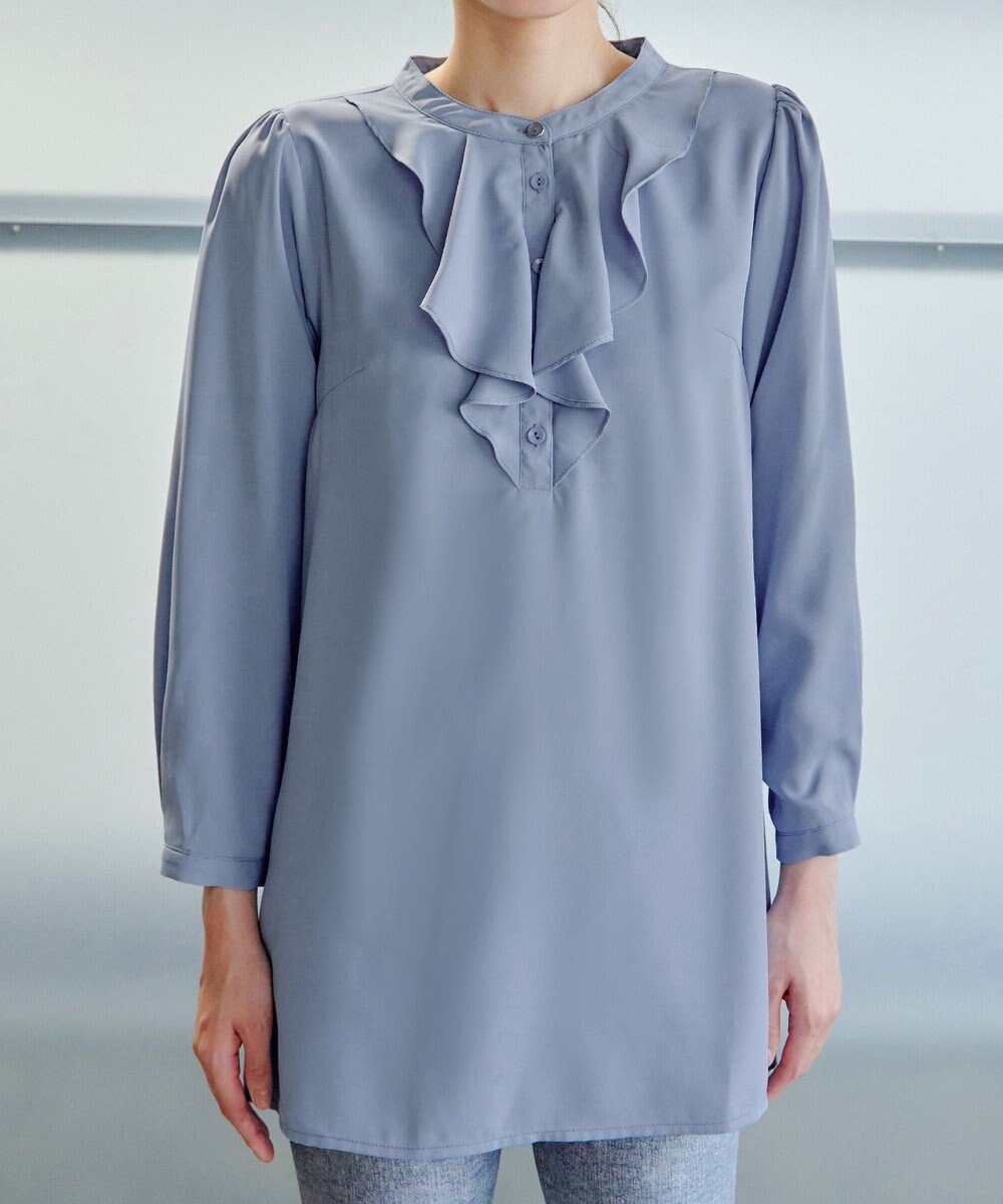 Tiaclasse L 【スマート裏起毛・洗える】フリルチュニック 