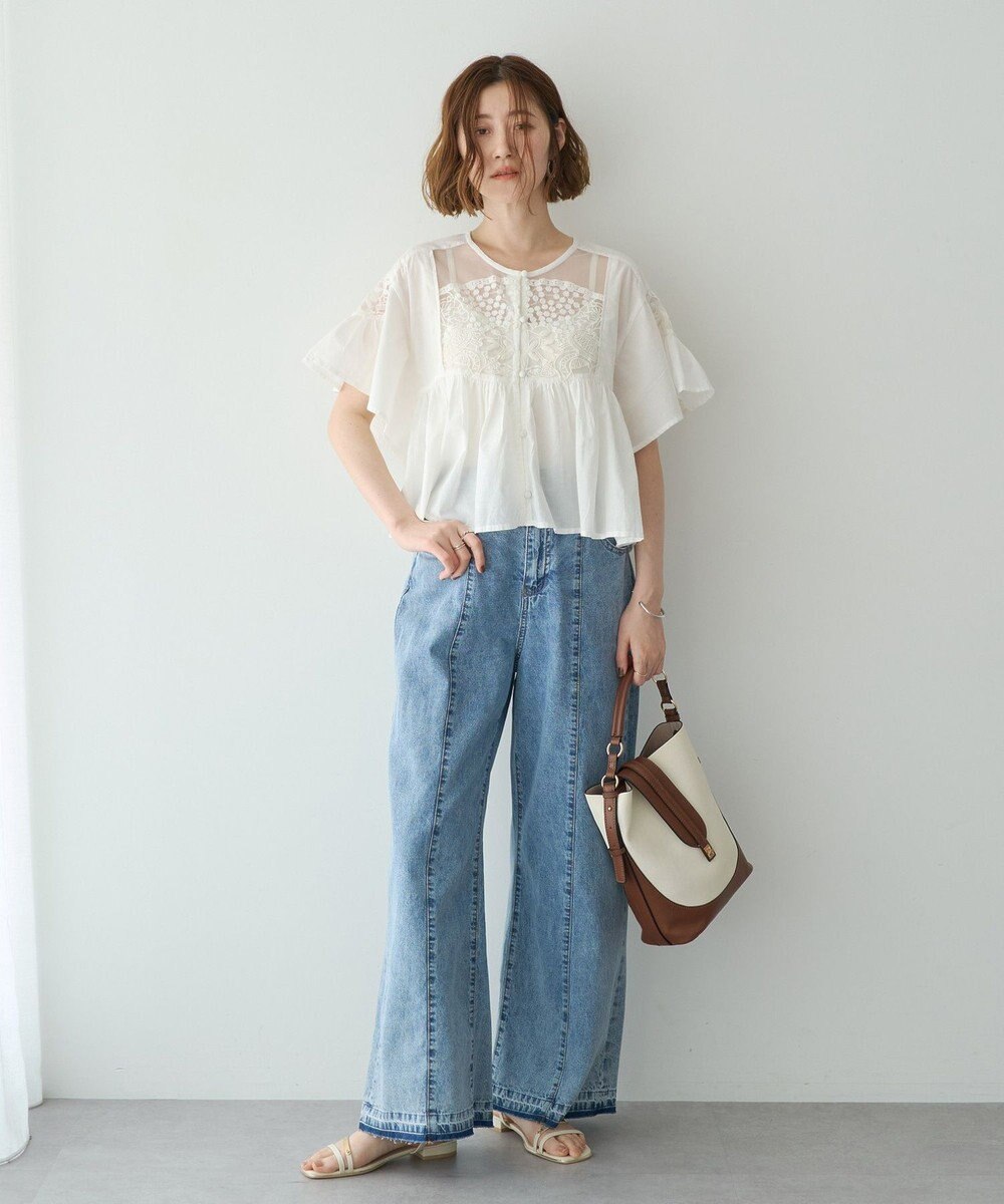 YECCA VECCA 綿麻バギーデニムパンツ 