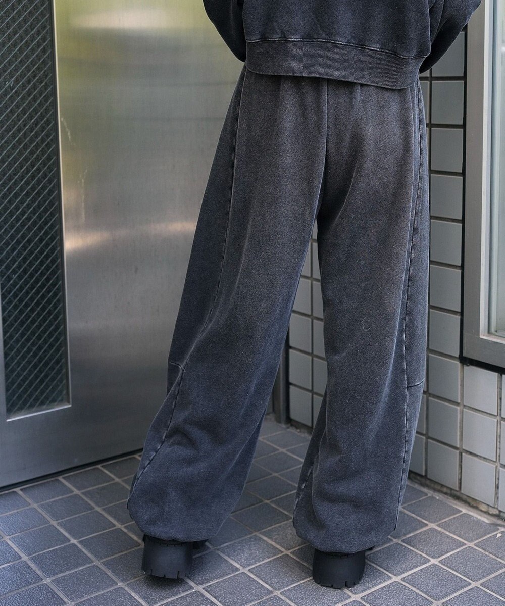 WEGO 【ウエストゴム】カーブデザインスウェットパンツ 