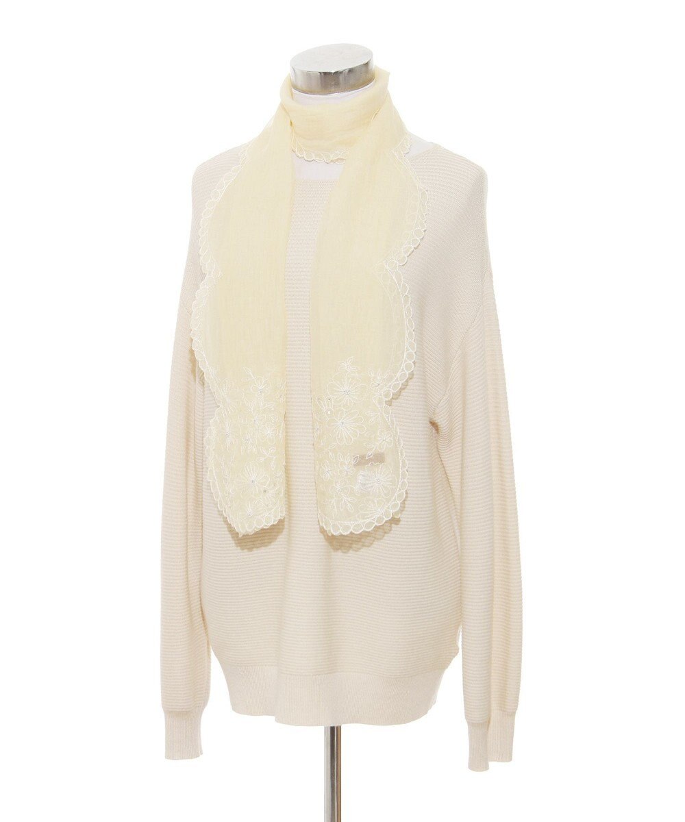 MOONBAT ルナルーチェ ロカ CHANDNI シルクコットン 花刺繍ストール 