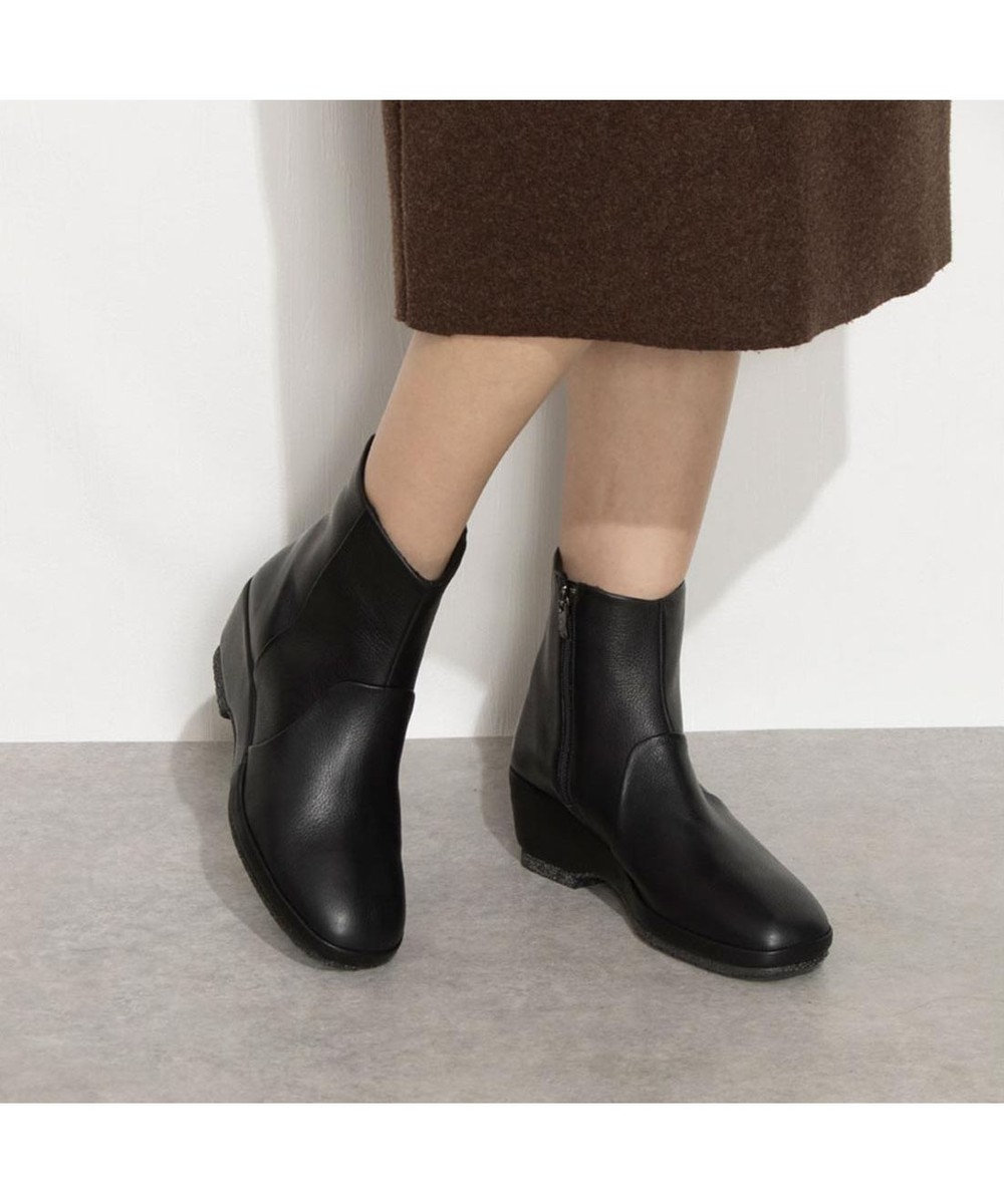 MODE ET JACOMO <D'ICI>ウェッジソールスクエアトゥブーツ 