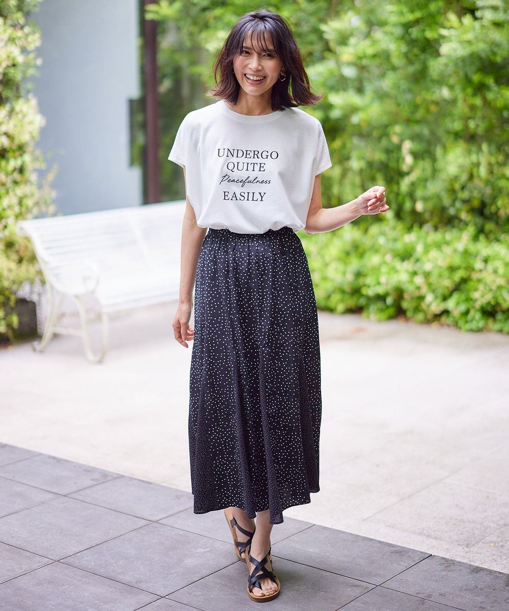 ANY 【UVケア/接触冷感】チュニック丈半袖ロゴTシャツ 