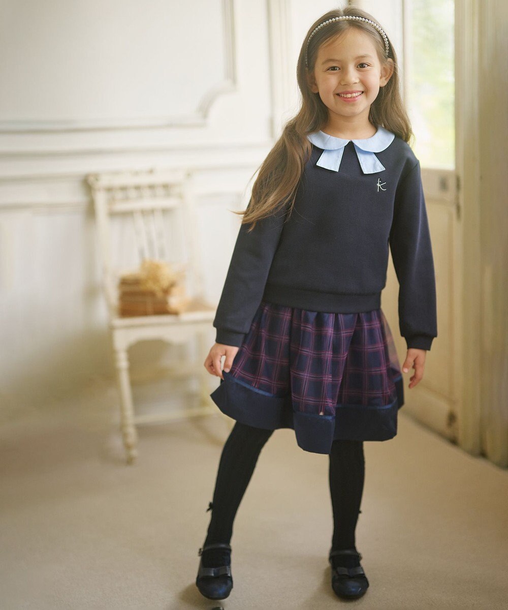 組曲 KIDS 【110-140㎝】ノエルチェック チュールスカート 