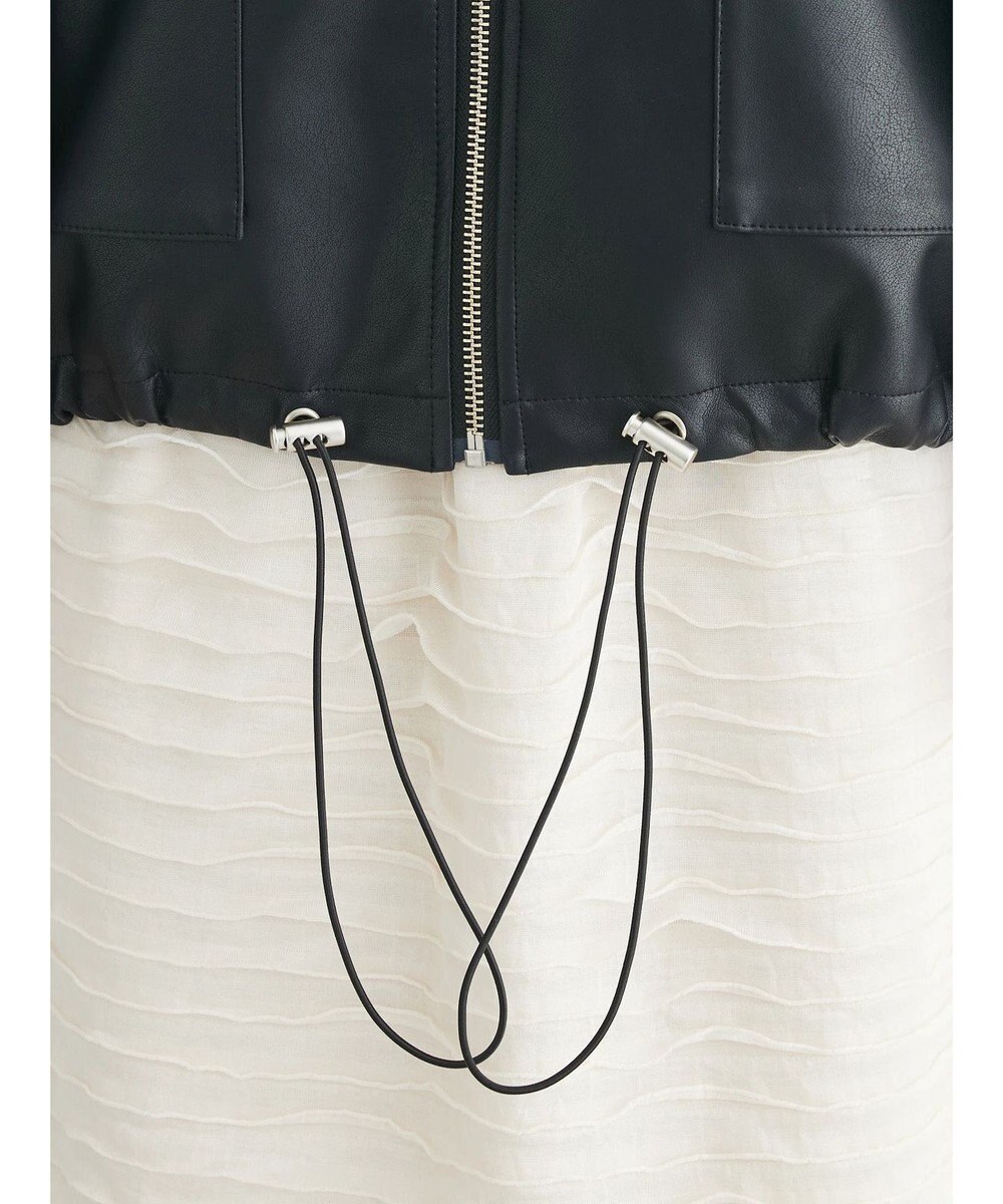 Green Parks ・ＥＬＥＮＣＡＲＥ　ＤＵＥ　合皮ステンカラーブルゾン 