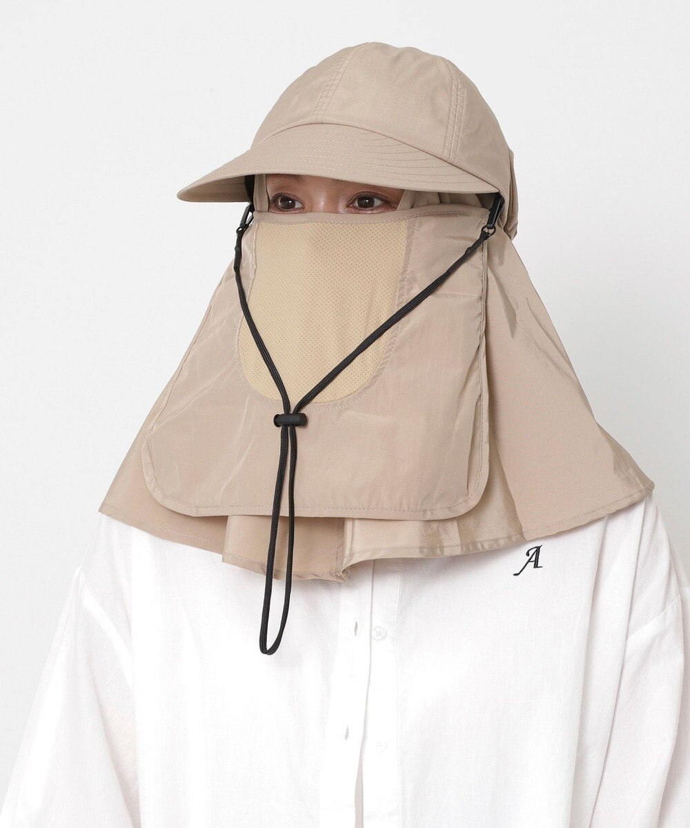 MOONBAT 【遮光100％/UVカット100％】フワクール (Fuwacool)  日差しを完全遮断バッククリボンワイドキャップ　遮光100　UV100 