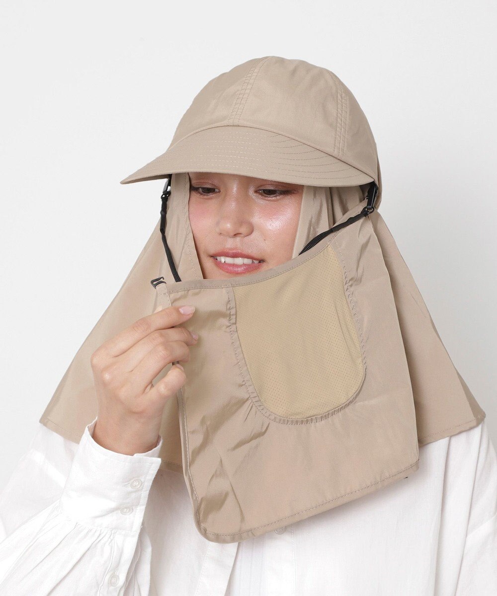 MOONBAT 【遮光100％/UVカット100％】フワクール (Fuwacool)  日差しを完全遮断バッククリボンワイドキャップ　遮光100　UV100 