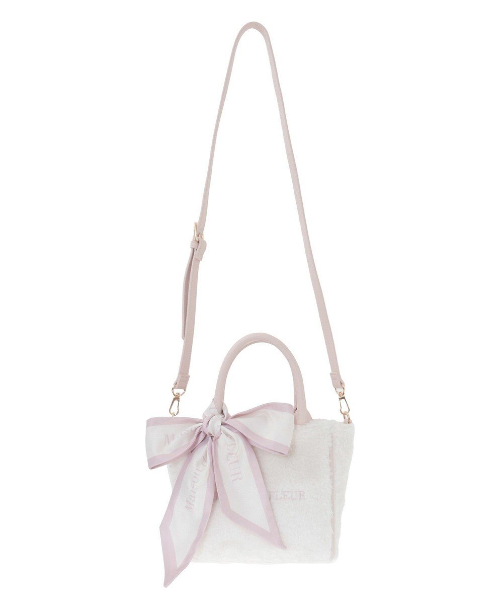 Maison de FLEUR スカーフ付きボア2WaySトートバッグ 