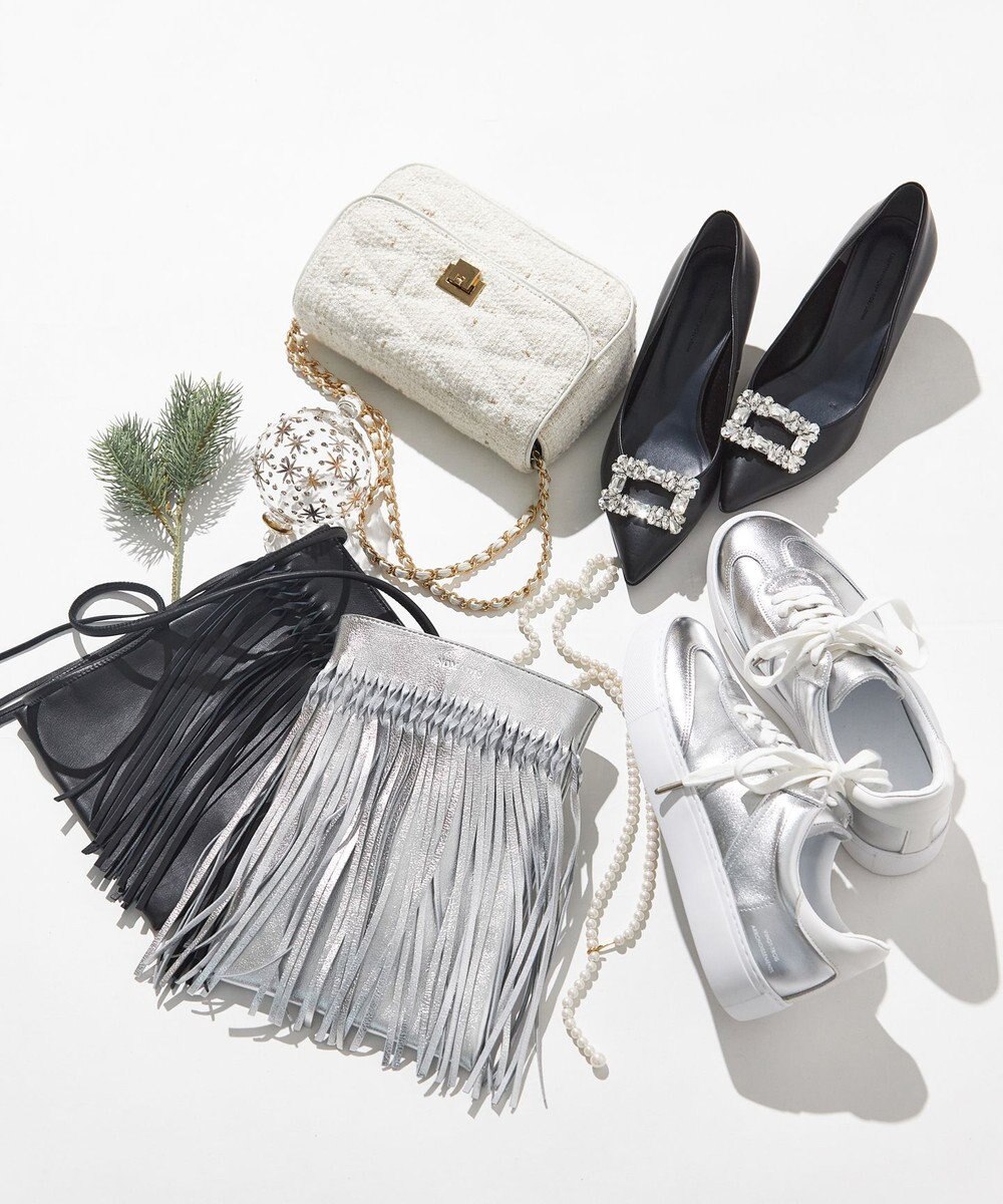 23区 NOMADIS DANCE フリンジ ポシェット (シルバー) 