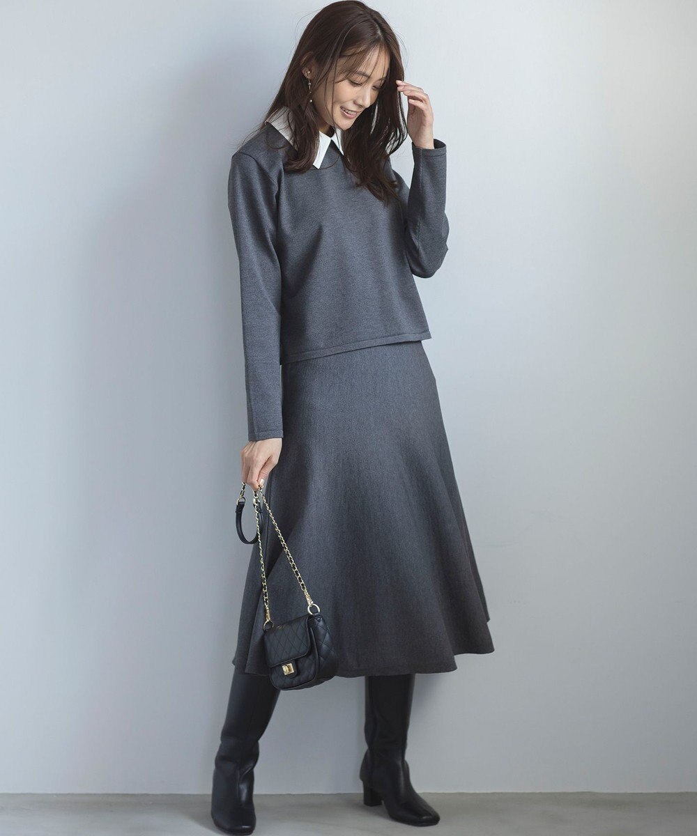 組曲 【WEB限定】ELENA襟付き セットアップワンピ 