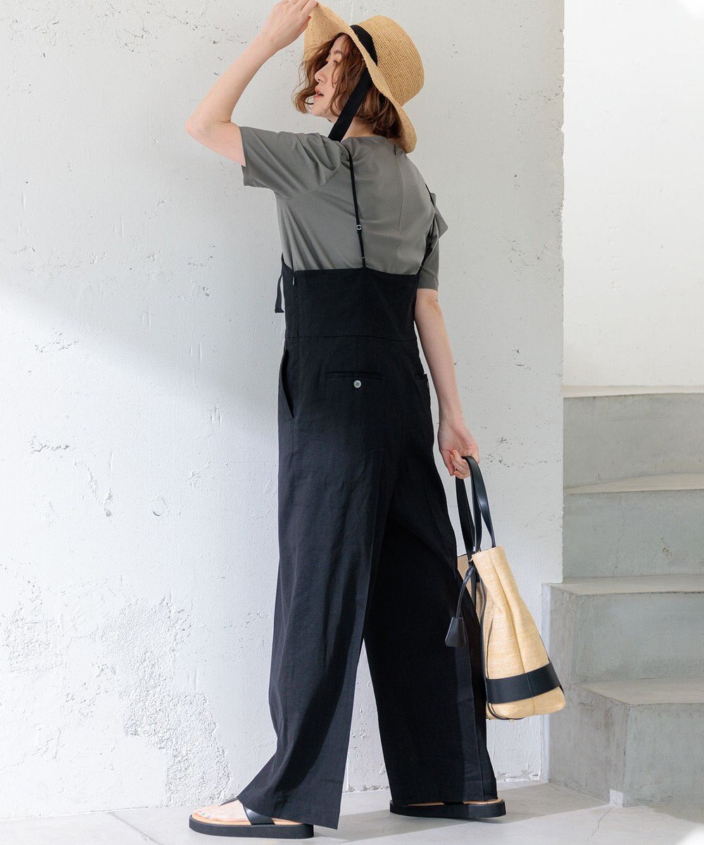 23区 【CLASSY.6月号掲載/洗える】リネンレーヨンストレッチ サロペット 