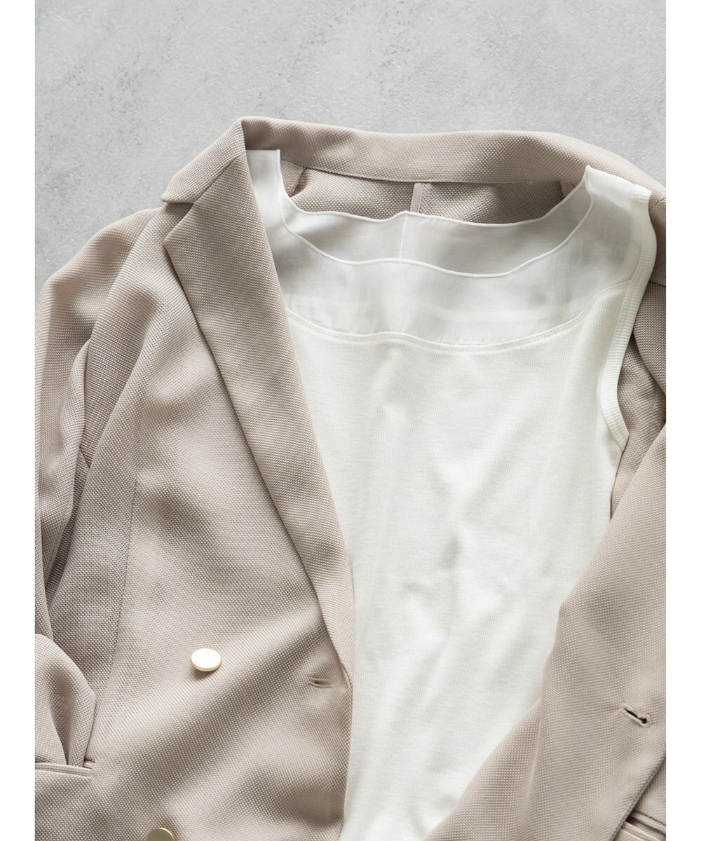 Te chichi 【接触冷感】シアー切替スクエアネックタンクトップ 