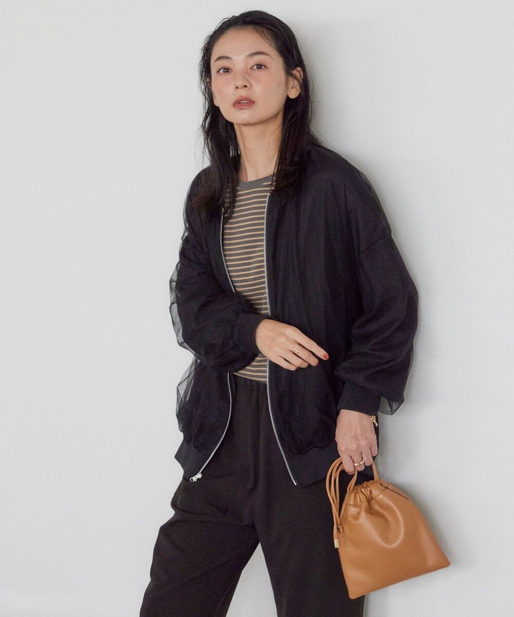 AMERICAN HOLIC リバーシブルシフォン×チュールブルゾン 